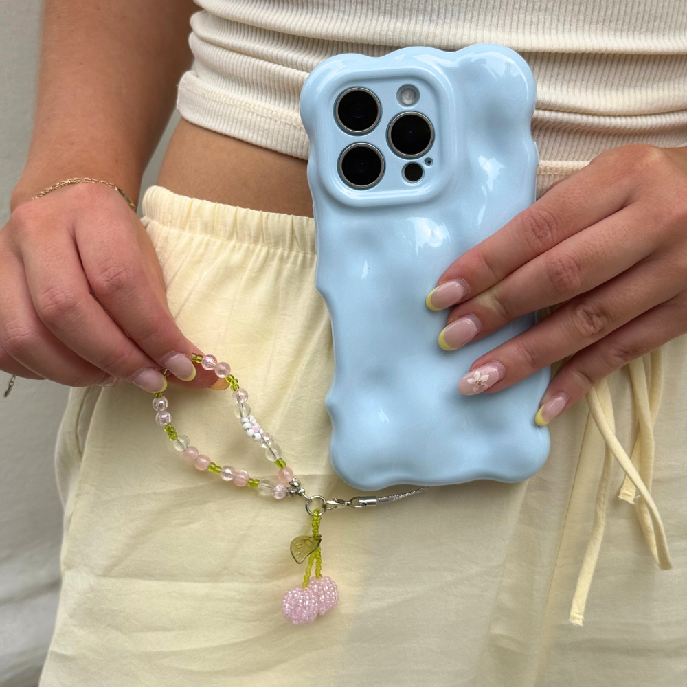 Phone Charm - Pink Cherry