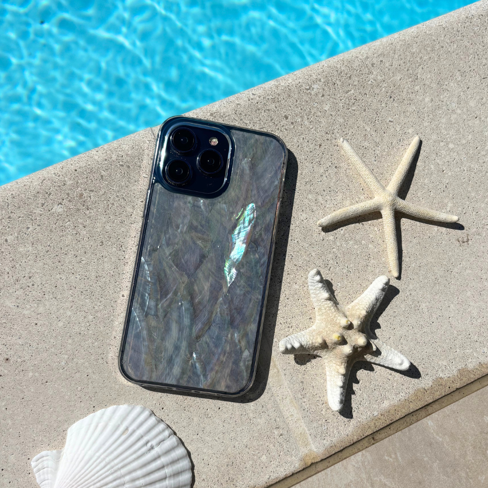 Real Natural Shell Phone Case - White