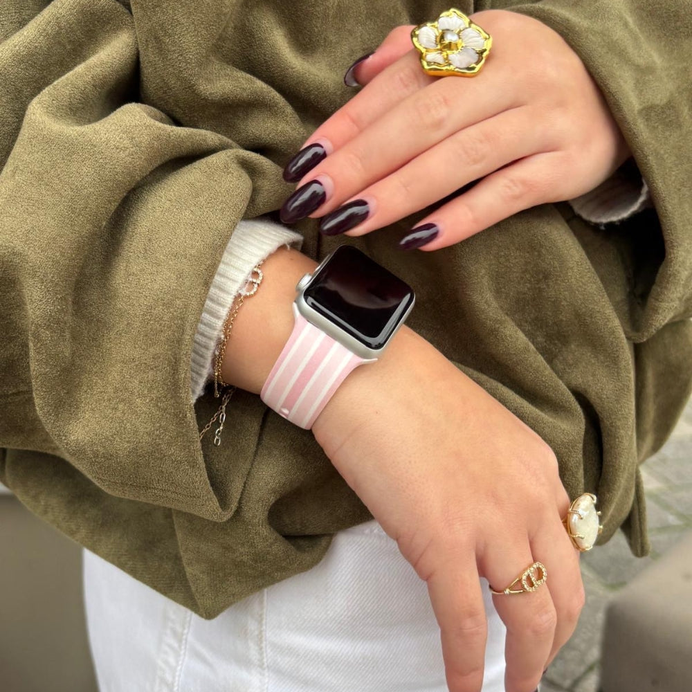 Pudra Çizgili Apple Watch Kayışı