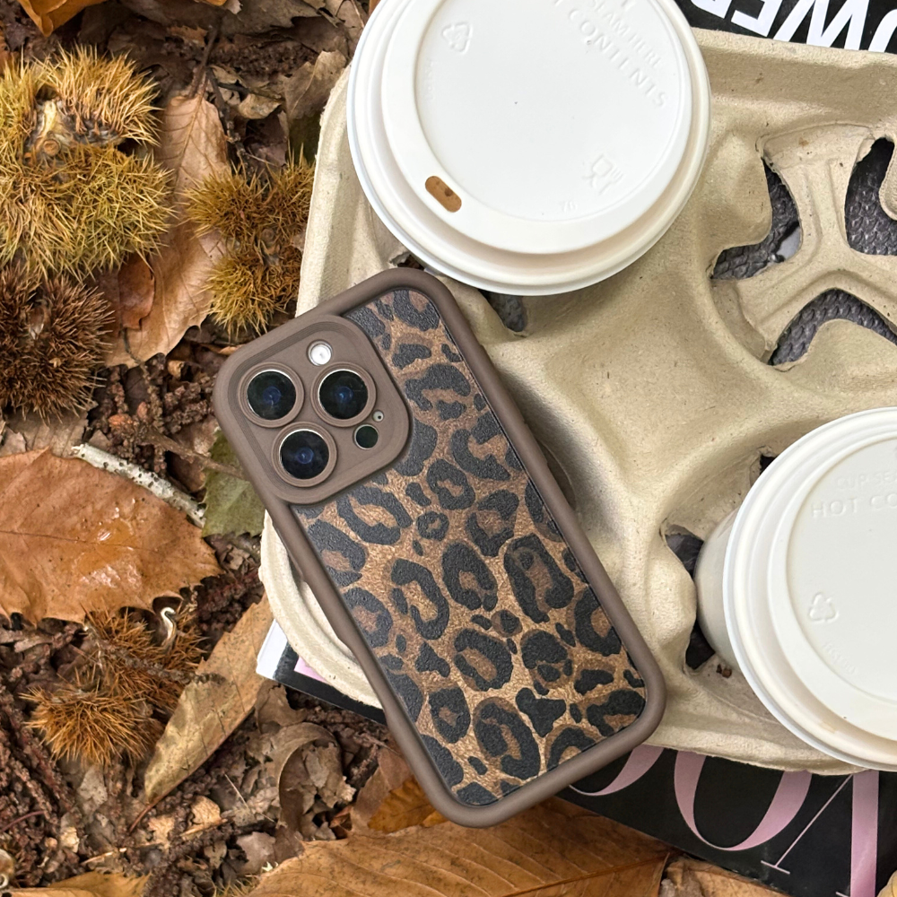 Mocha Leopar Desenli Telefon Kılıfı