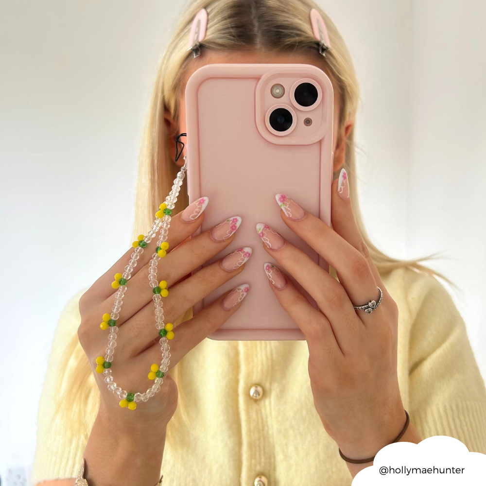 Beaded Phone Strap - Yellow Lemon