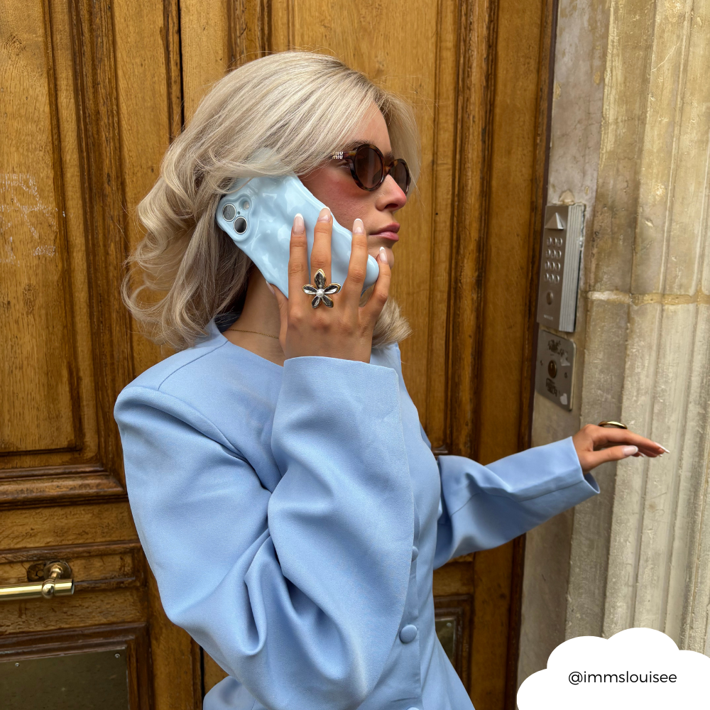 3D Baloncuklu Telefon Kılıfı - Buz Mavisi