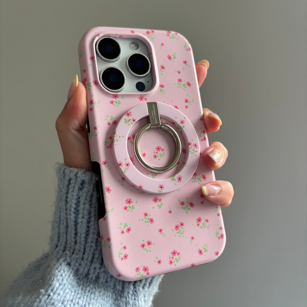 MAGSAFE® Telefon Yüzüğü - Pembe Çiçekli Desen
