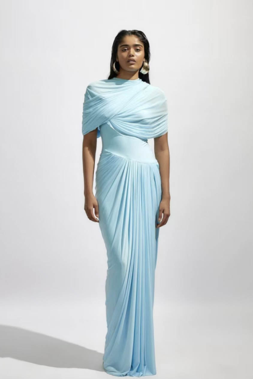 Cloud Drape Ruched Wrap Maxi Dresses