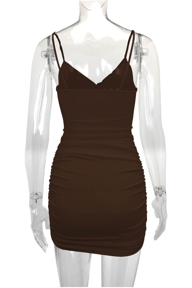 Cross-Strap Cut-Out Bodycon Mini Dress