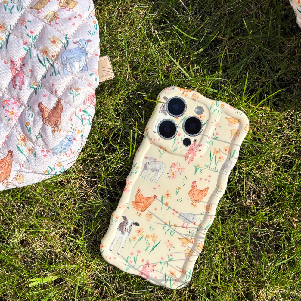 Wavy Phone Case - Farmyard Friends