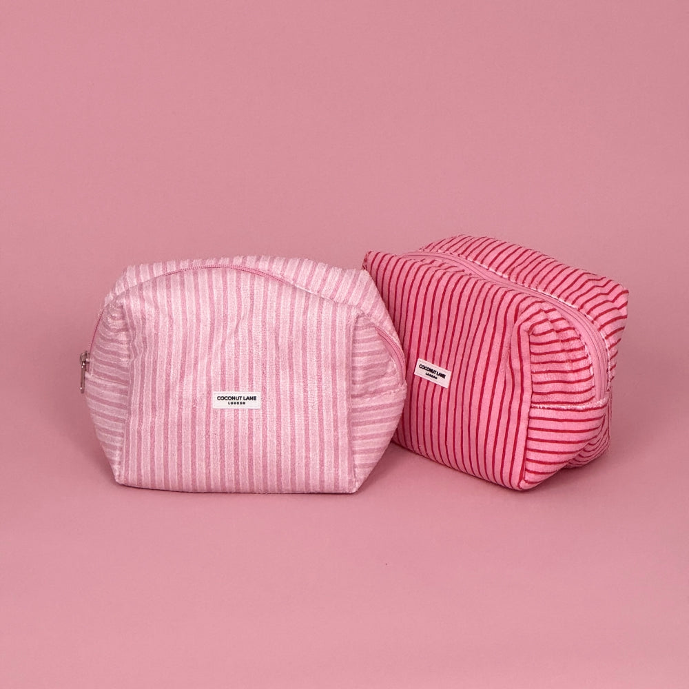 Towel Makeup Bag - Powder Stripes