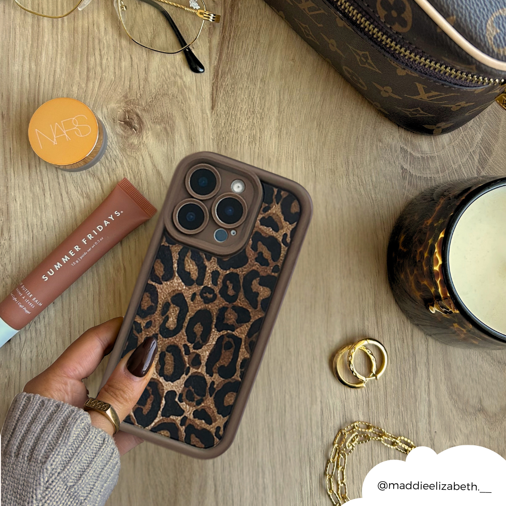 Mocha Leopar Desenli Telefon Kılıfı