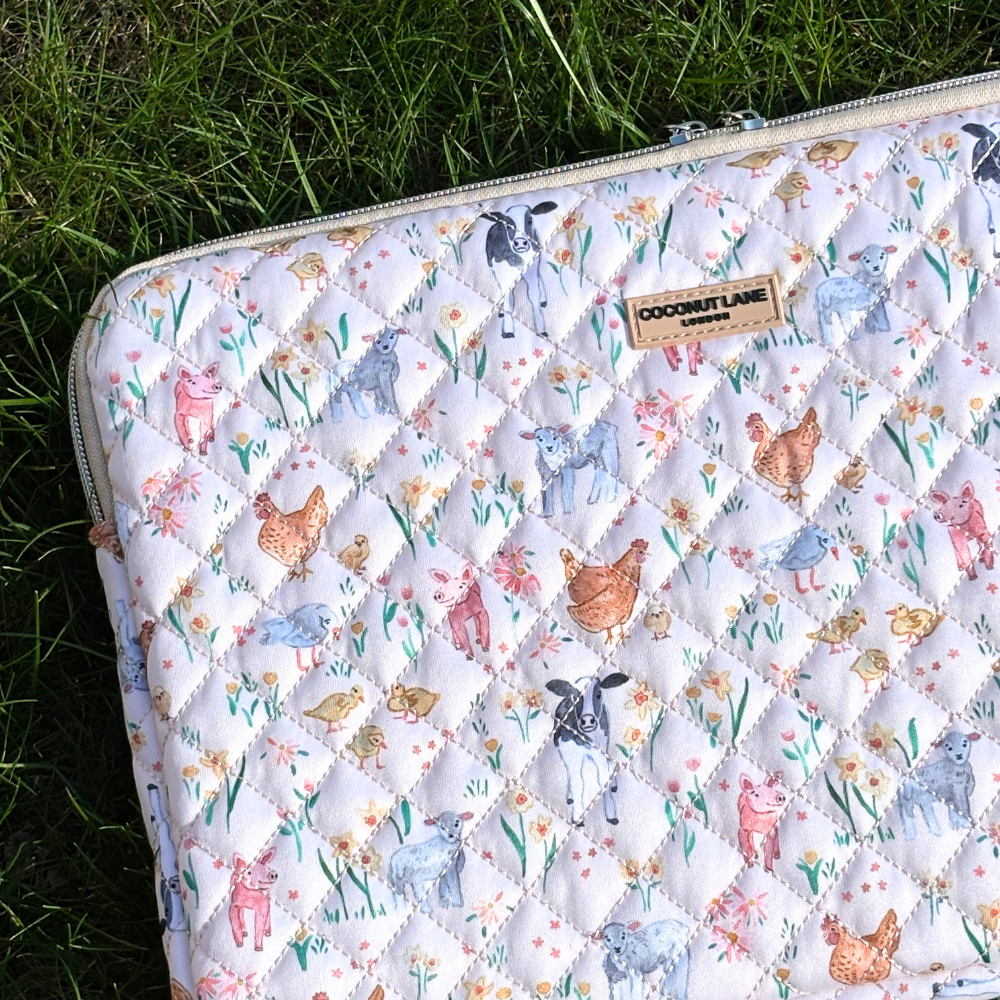 Quilted Farmyard Friends Laptop Sleeve