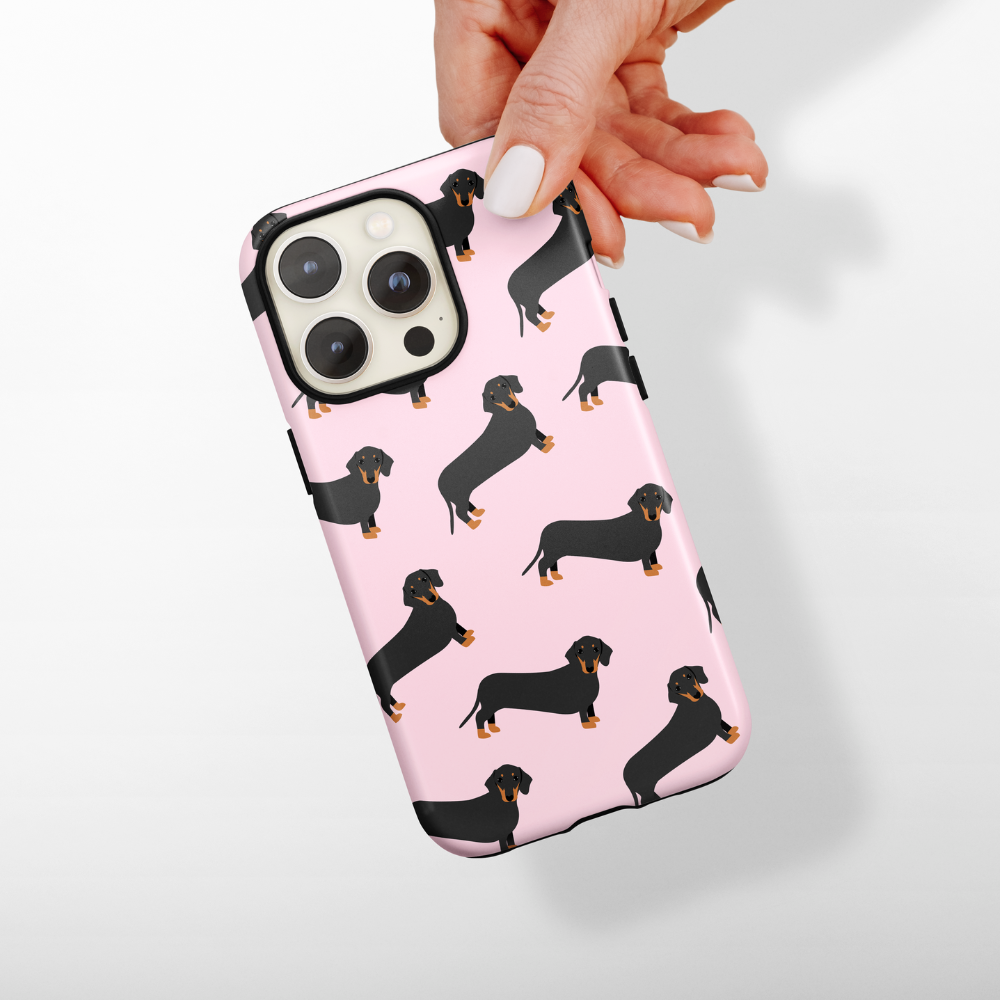 Tough MagSafe® Phone Case - Pink Dachshund