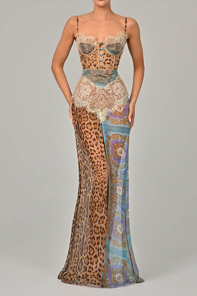 Whispers of the Wild – Waist-Tied Maxi Dress