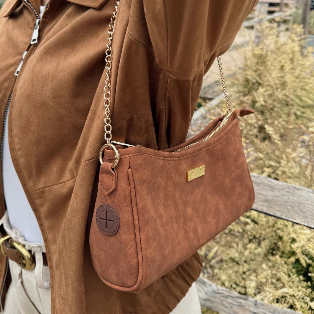 Köpek Gezdirme Çantası - Bej Süet