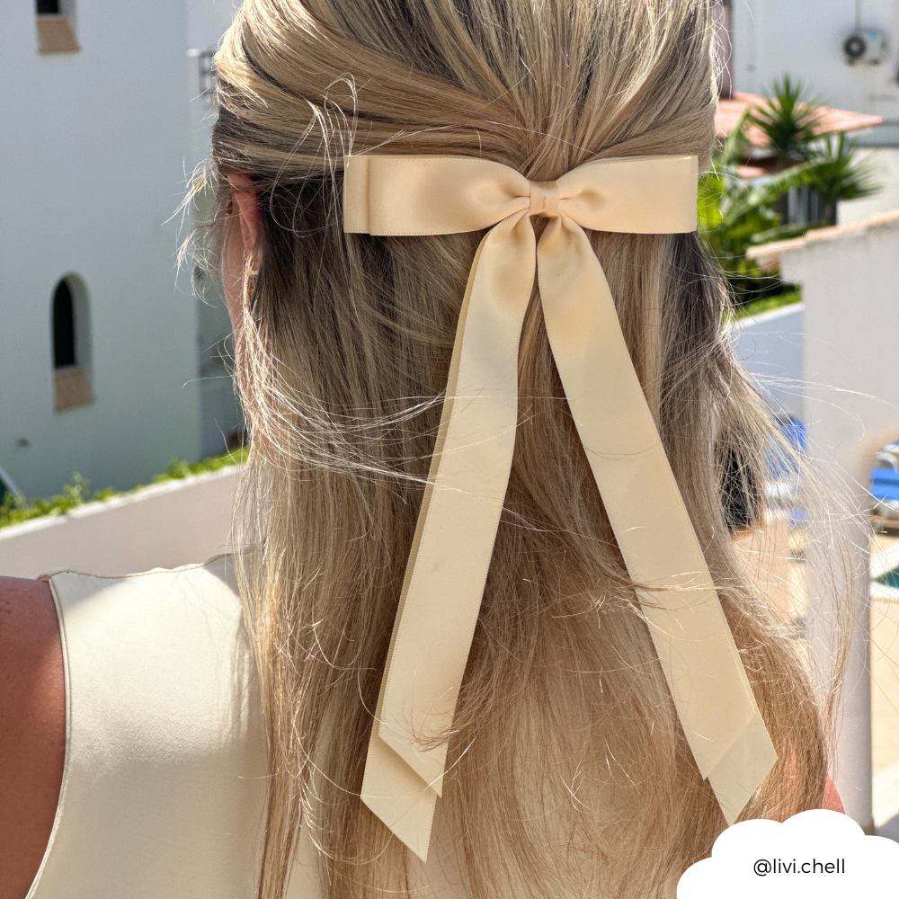 Ribbon Bow Clip - Butter Yellow