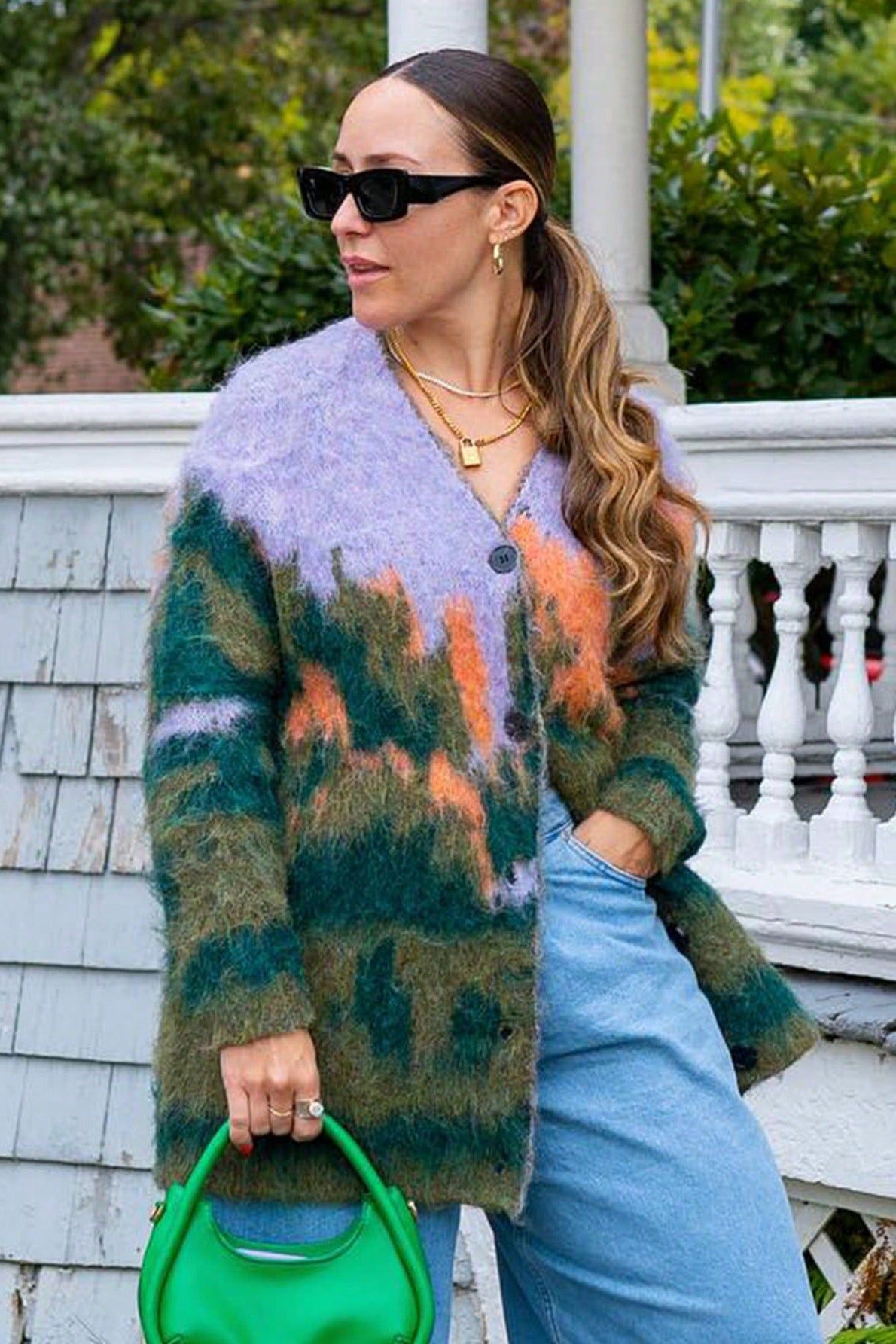 Art-Inspired Knit Cardigan