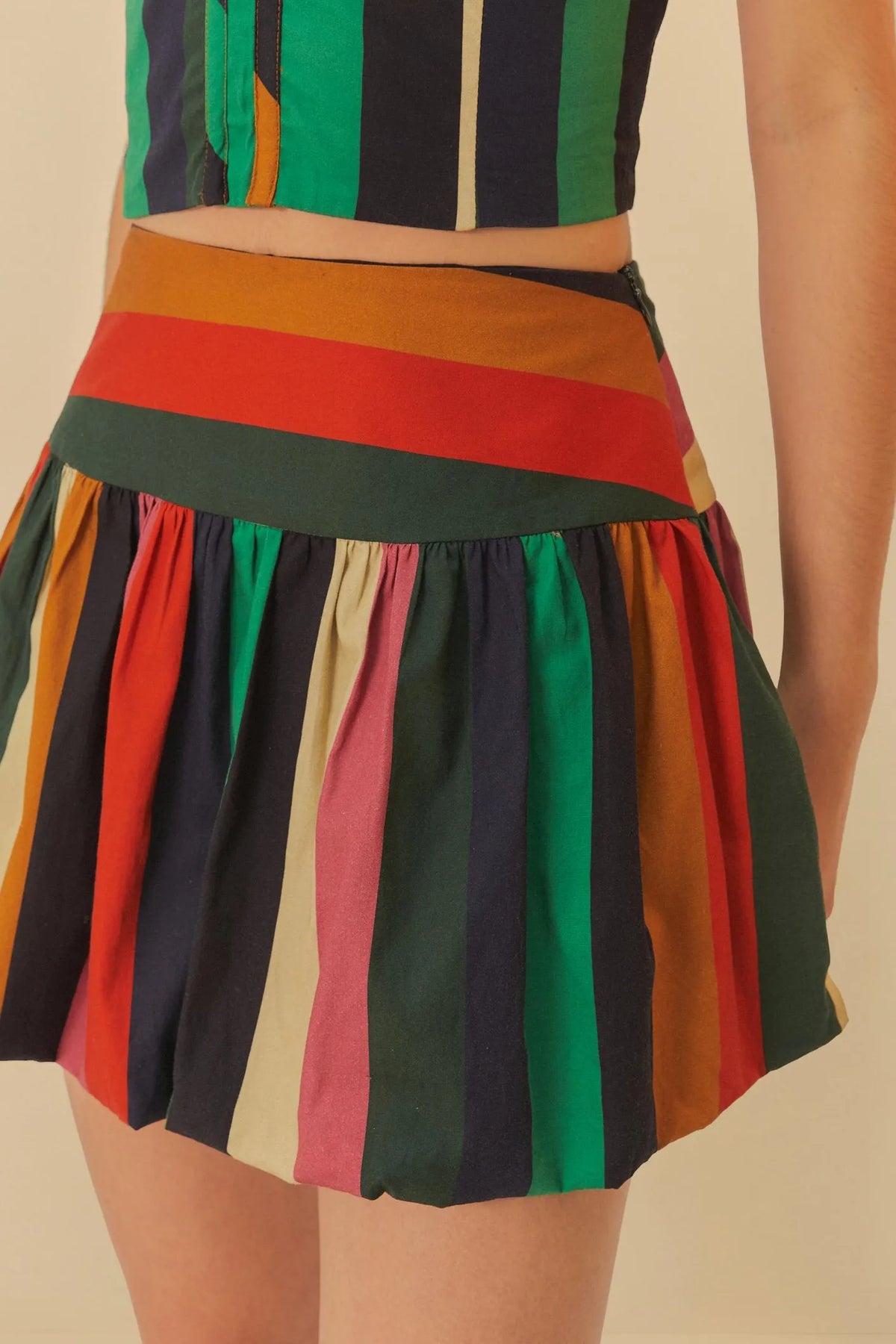 Colorful Striped Lantern Skirt