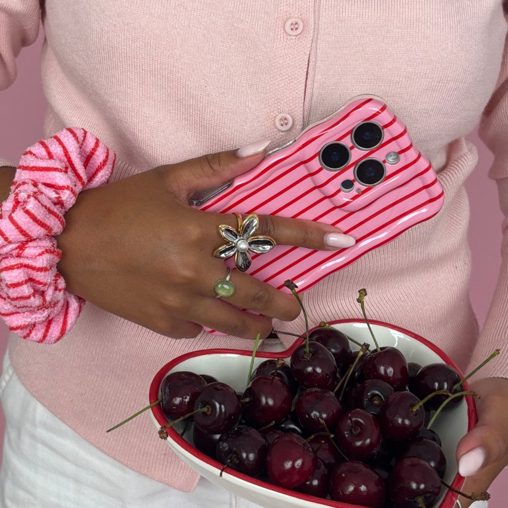 Wavy Phone Case - Cherry Stripes