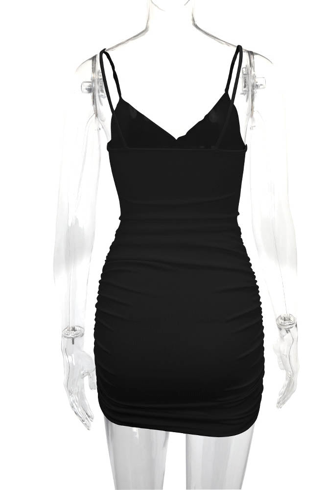 Cross-Strap Cut-Out Bodycon Mini Dress