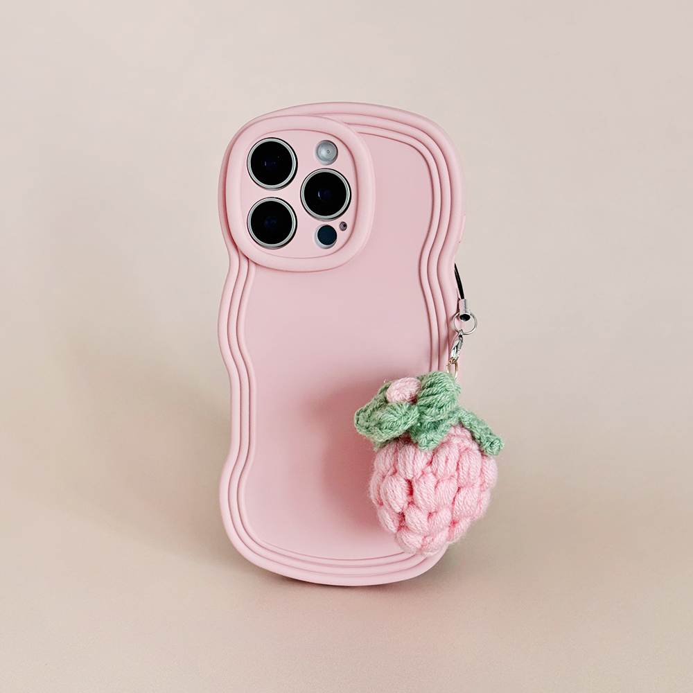 Phone Charm - Pink Strawberry