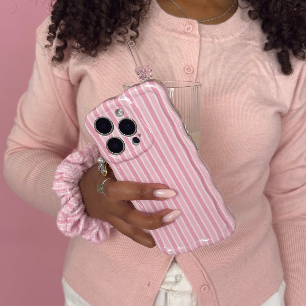 Dalgalı Telefon Kılıfı - Pudra Çizgileri 