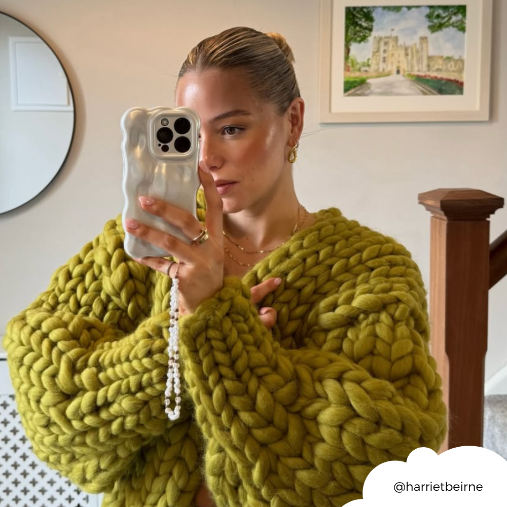 3D İnci Desenli Telefon Kılıfı - Beyaz