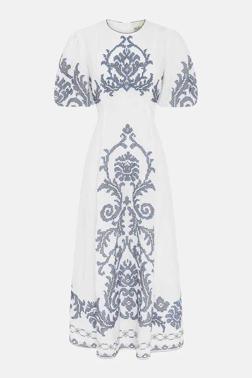 Graffiti Print Puff Sleeve Dress