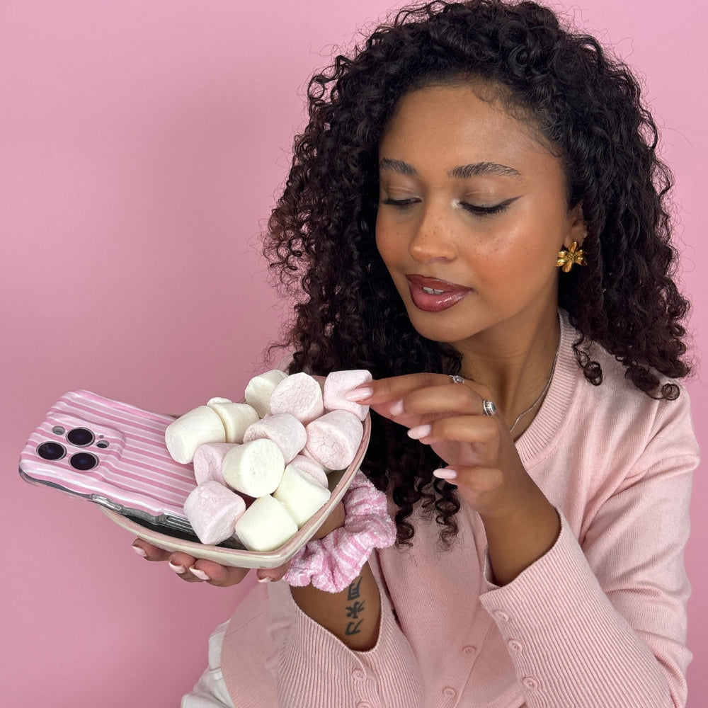 Dalgalı Telefon Kılıfı - Pudra Çizgileri 