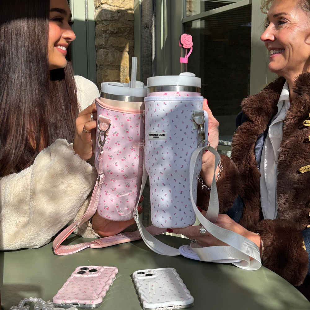 Tumbler Carry Case - Ditsy Floral White