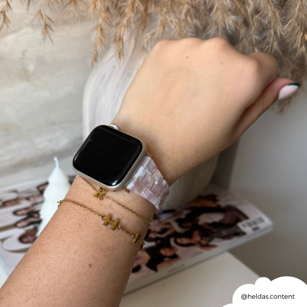 İnce Lüks Gül Rengi Apple Watch Kayışı