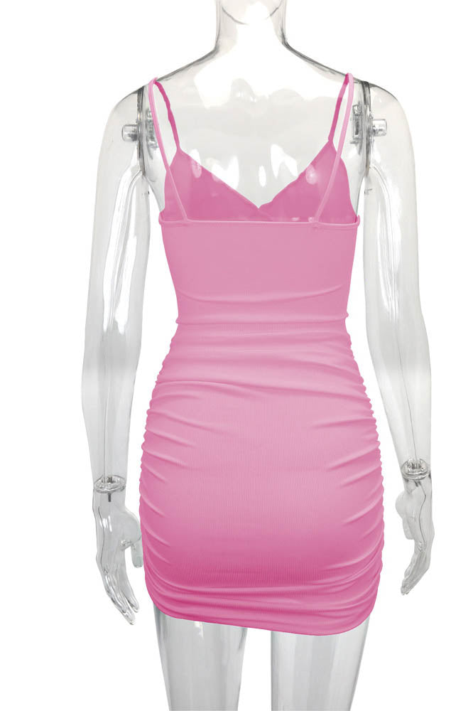 Cross-Strap Cut-Out Bodycon Mini Dress