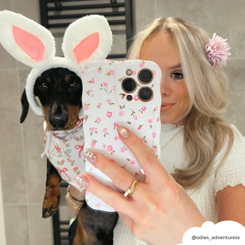 Wavy Phone Case - Pink Watercolour Flowers