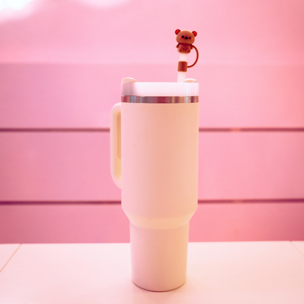 Teddy Bear Straw Cover