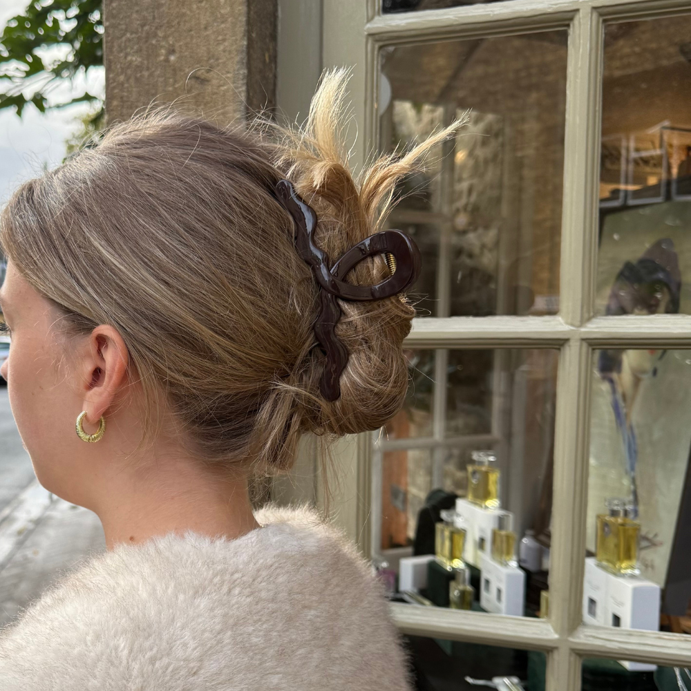 Dalgalı Pençe Klipsi - Çikolata