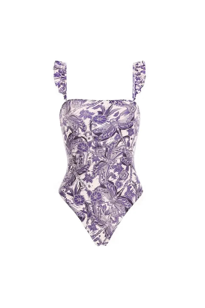 Dragonfly Ruffle Bikini Swimsuit Set