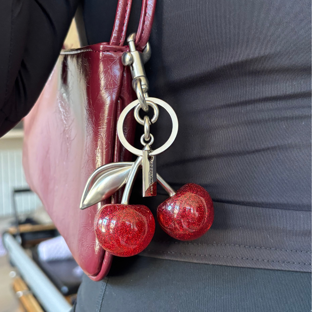 Kiraz Çanta Süsü - Gümüş