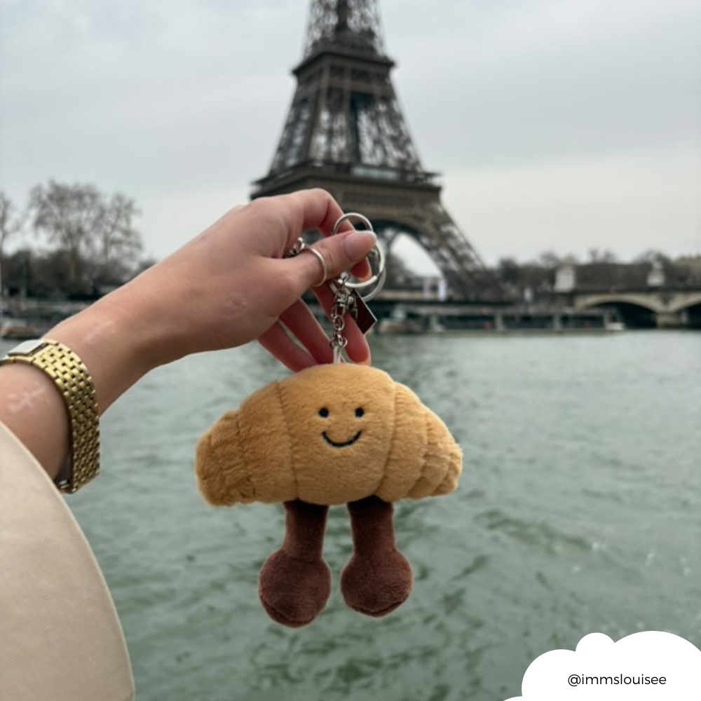 Sevimli Kruvasan Çanta Süsü