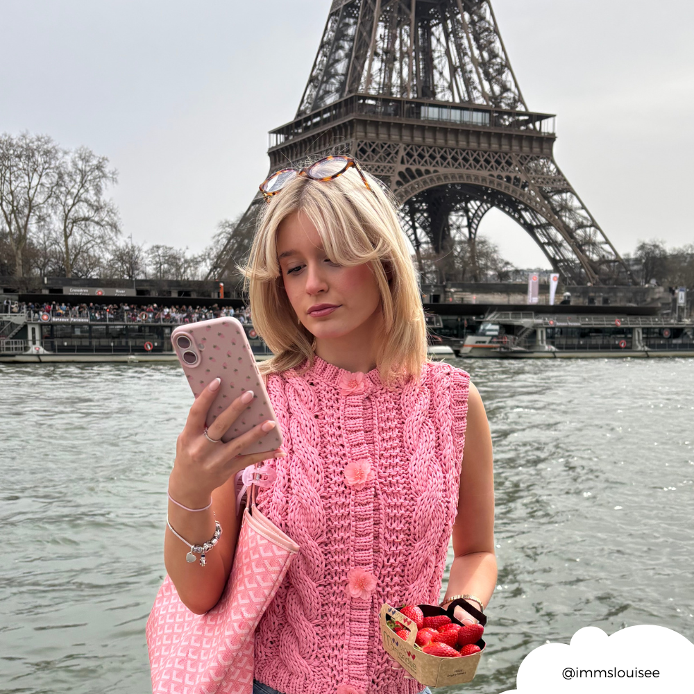 Ditsy Strawberries Phone Case - Powder Pink