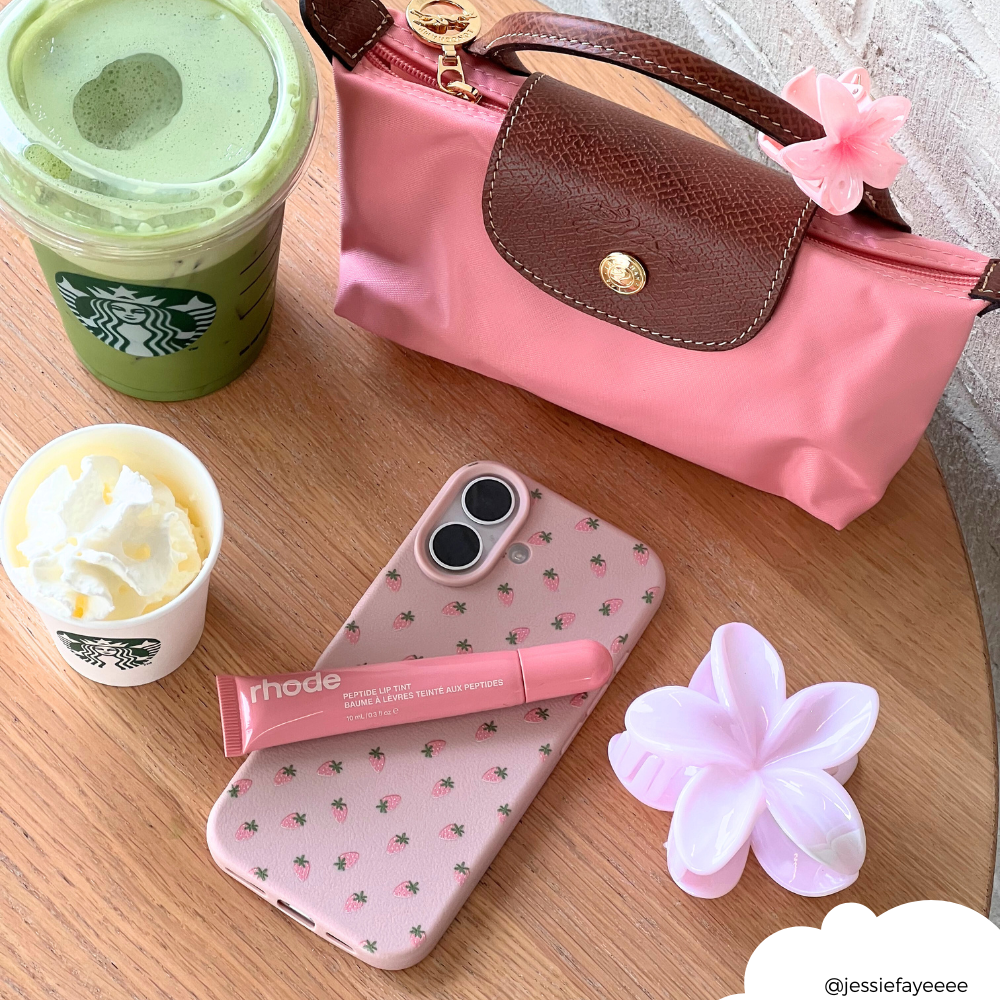 Tropical Flower Claw Clip - Powder Pink