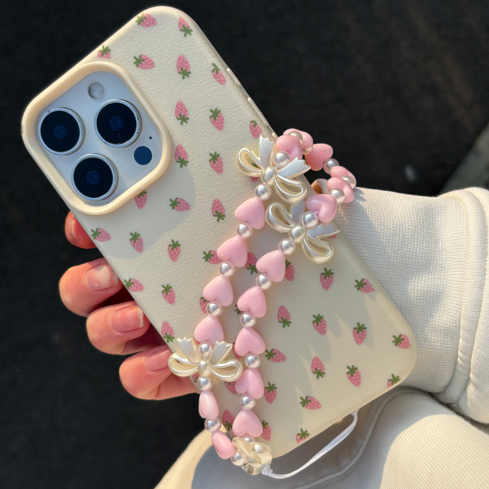 Beaded Phone Strap - Hearts & Bows