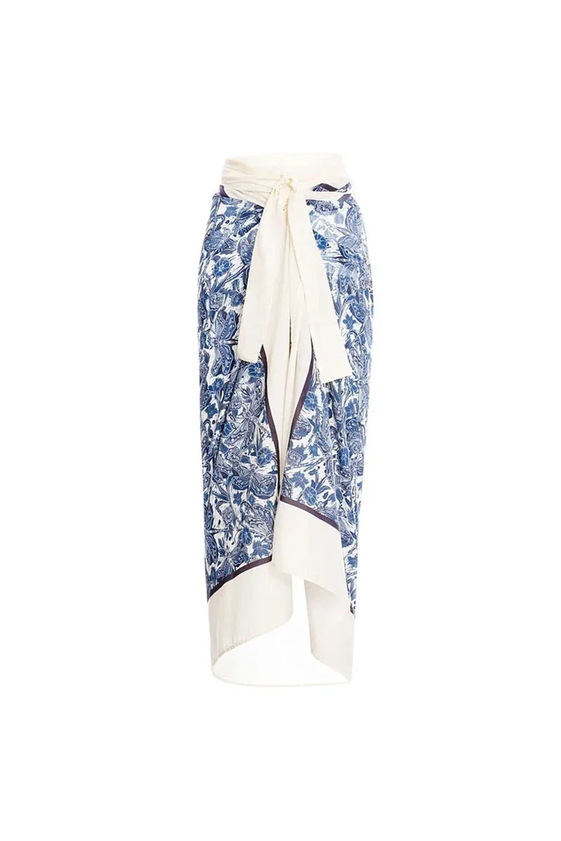 Blue Dragonfly Print Ruffle Bikini Set