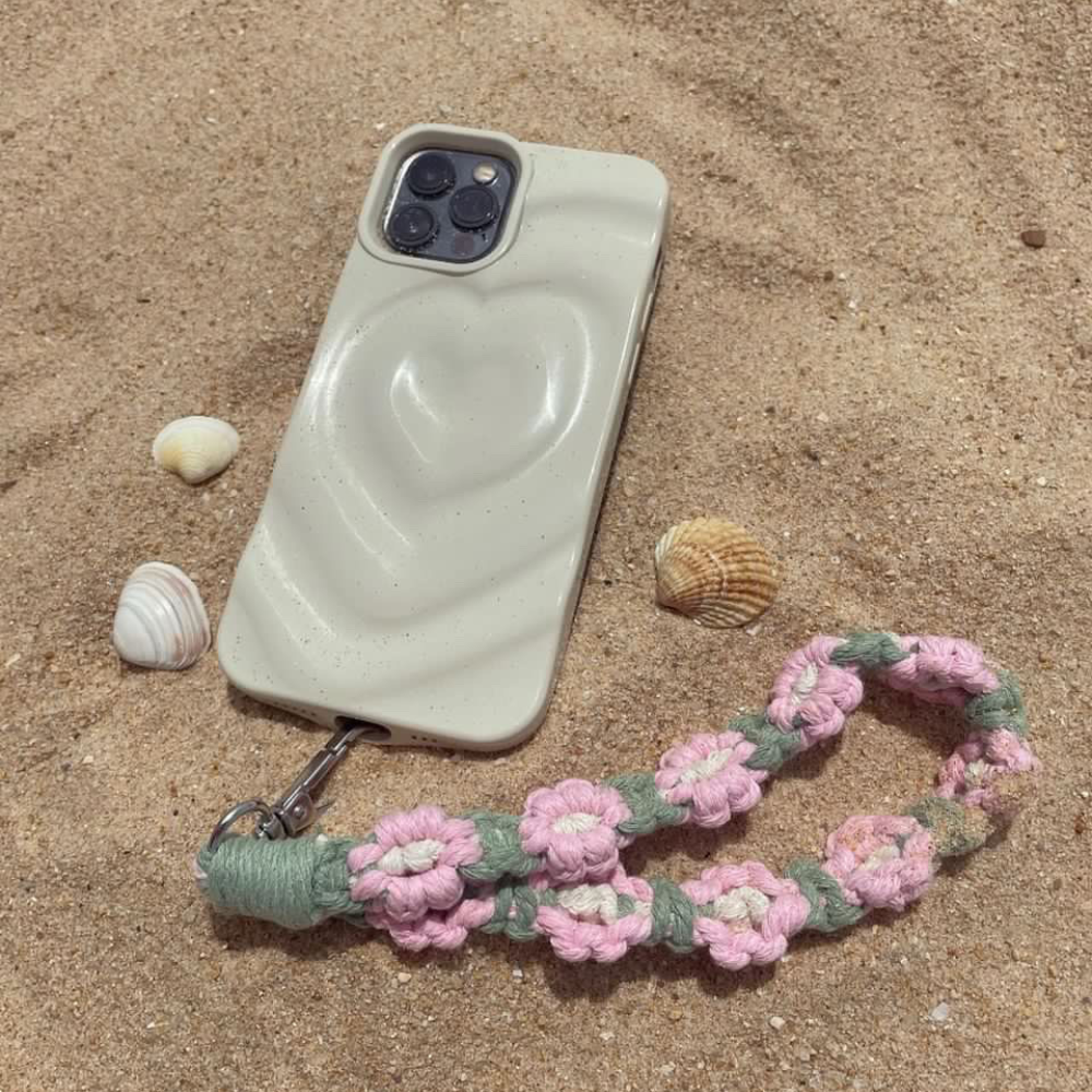Crochet Flower Phone Strap Bundle - Pink & Green