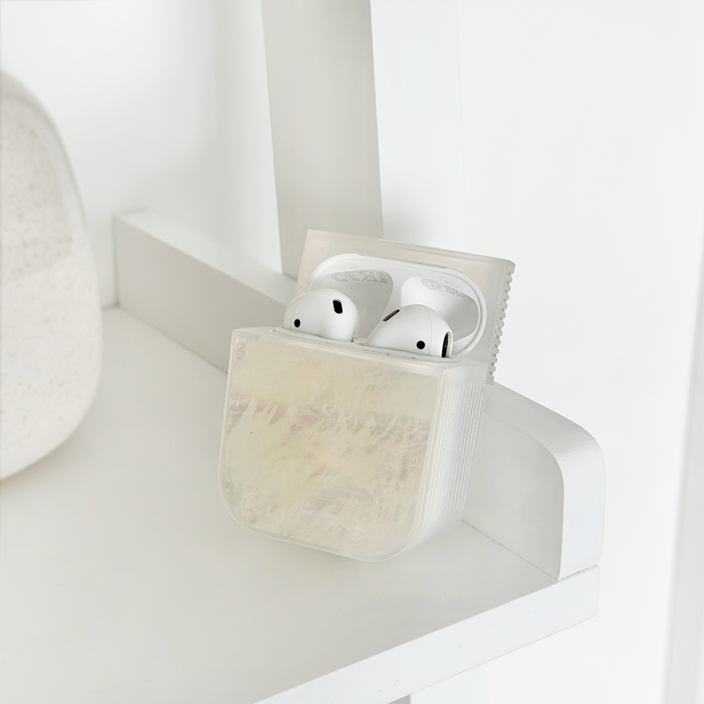 Gerçek Doğal Kabuklu Airpods Kılıfı - Beyaz