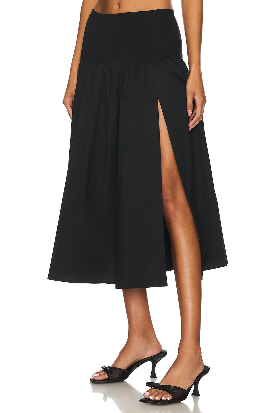 Lucy Black Slit Maxi Skirt