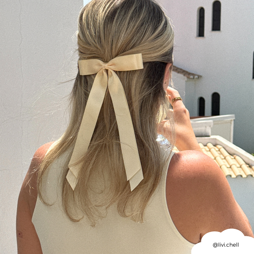 Ribbon Bow Clip - Butter Yellow