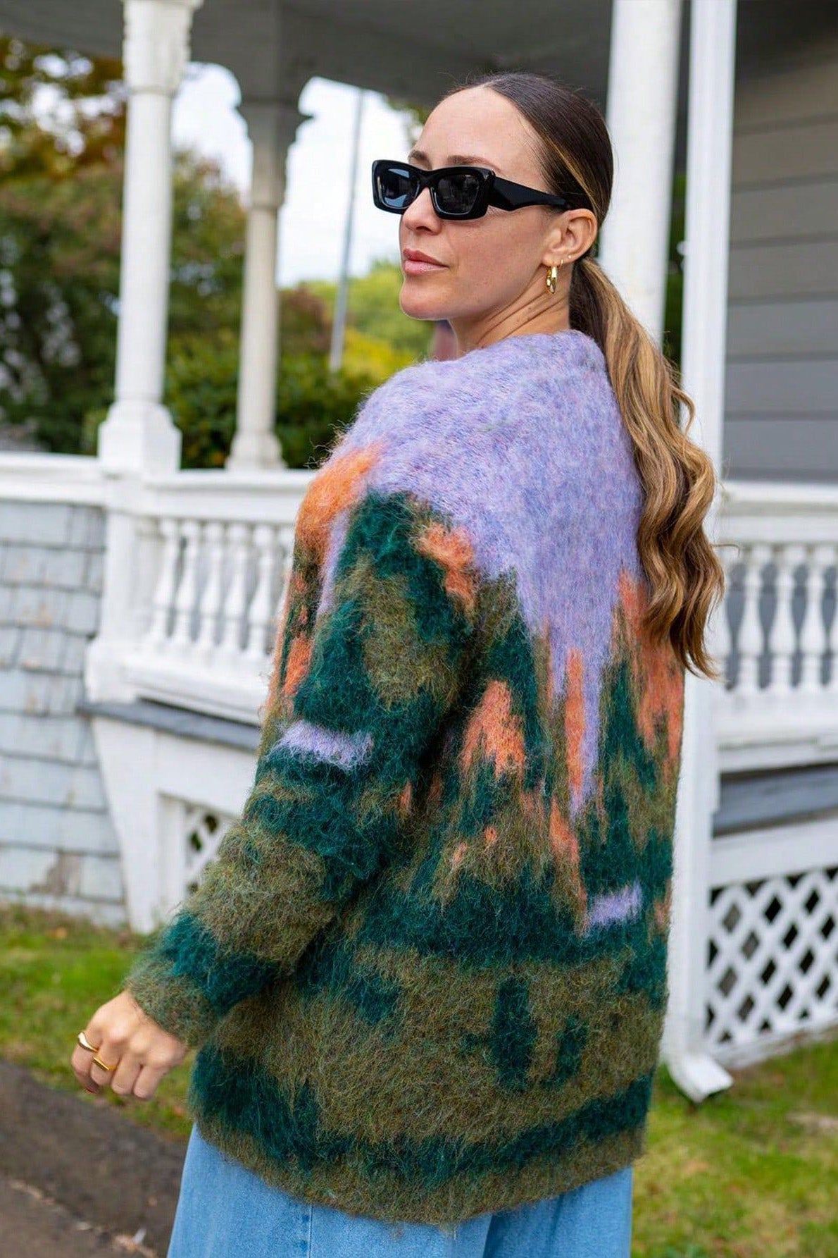 Art-Inspired Knit Cardigan