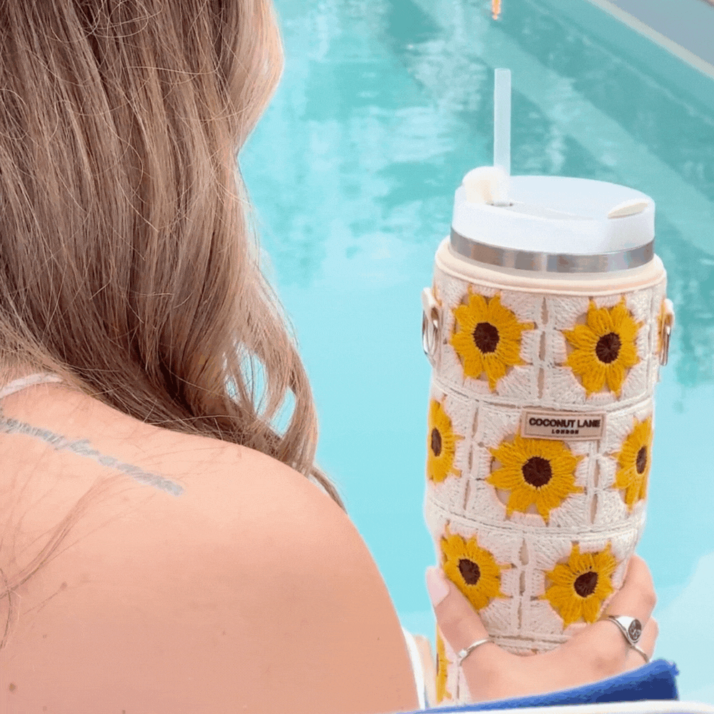 Tumbler Carry Case - Sunflower Crochet