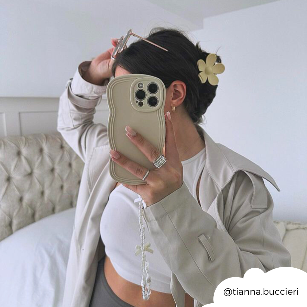 Çiçek Şekilli Klips - Krem