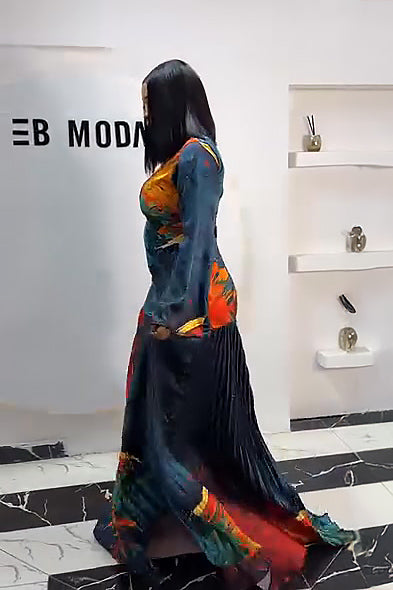 Aurora Pleated Maxi Dress