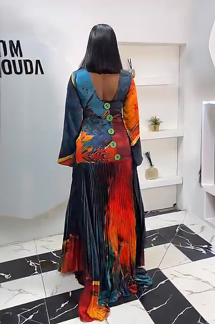 Aurora Pleated Maxi Dress