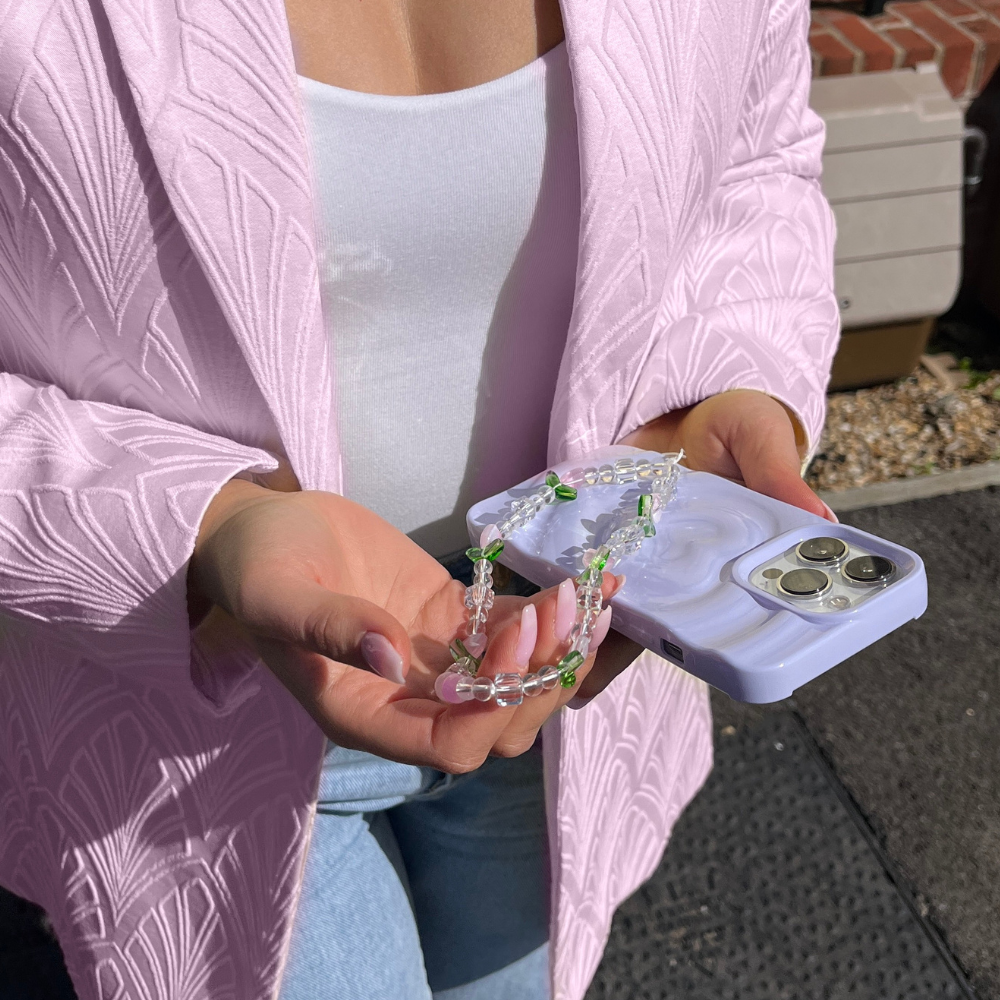 Beaded Phone Strap - Cute Tulips