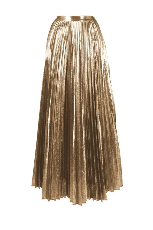 Cutout Gold Patchwork One-Piece Skirt Set